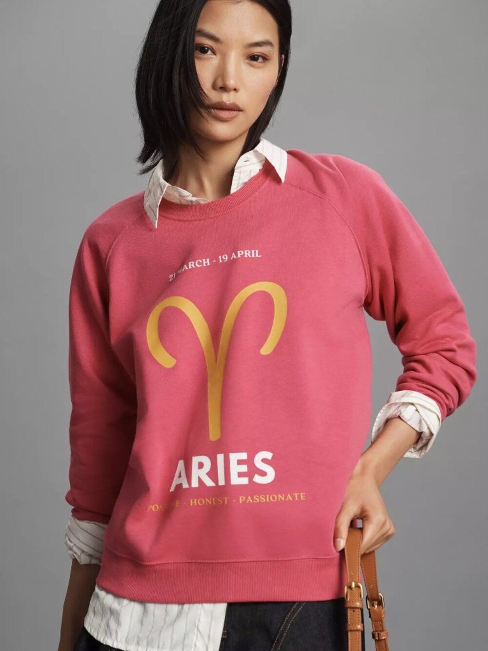 NWT by Anthropologie Astrology Taurus Pink Graphic Oversized Sweatshirt - Small